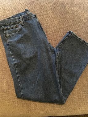 Wrangler Men's Straight Jeans in Dark Blue Denim